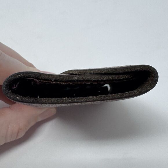 Vintage Brown Cowhide Leather Tri-Fold 6 Key Holder Wallet Spring Steel Hooks - Picture 10 of 13